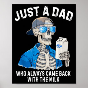 Poster Esqueleto de Pai Engraçado Apenas Um Pai Que Volto