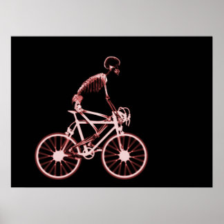 POSTER - ESQUELETO DE RAIO X A BIQUER VERMELHO PRE