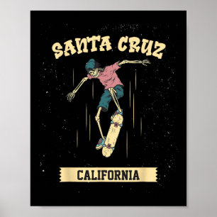 Poster Esqueleto de Santa Cruz de Surf e Skate