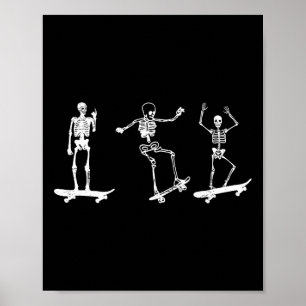 Poster Esqueleto de skate Fã de skate Skate Esquiando Ska