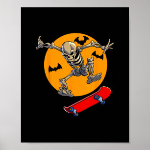 Poster Esqueleto de skate homens meninos skatista skate