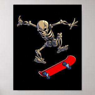 Poster Esqueleto de skate homens meninos skatista skate