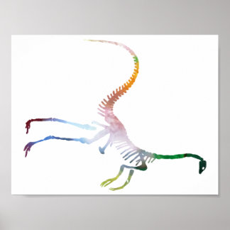 Póster esqueleto de struthiomimus