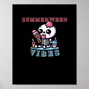 Poster Esqueleto de Summerween IceCream clássico