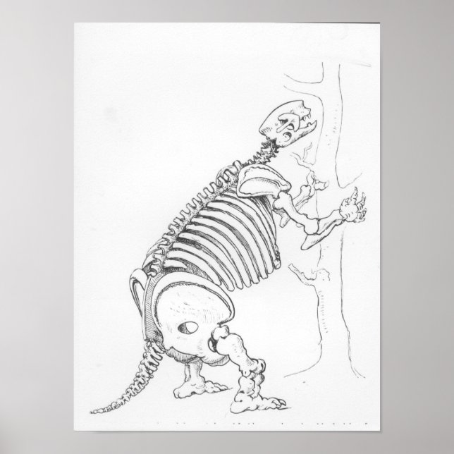 Poster Esqueleto de um Mylodon (Frente)