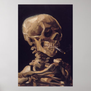 Poster Esqueleto de Van Gogh com Cigarro queimado