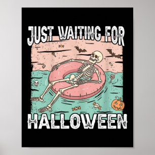 Poster Esqueleto de Verão assustador só esperando pelo Ha