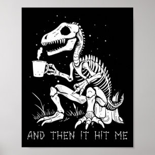 Poster Esqueleto Divertido Dinossauro Gótico de Costume M