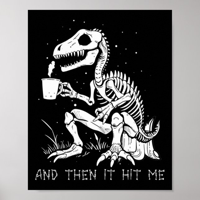 Poster Esqueleto Divertido Dinossauro Gótico de Costume M (Frente)