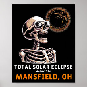 Poster Esqueleto Divertido Eclipse Solar Mansfield Ohio