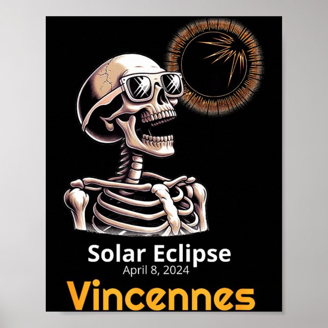 Poster Esqueleto Divertido Eclipse Solar Vincennes Indian (Frente)