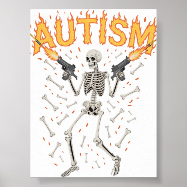 Poster Esqueleto do Autismo Piada Meme Especificamente Es (Frente)