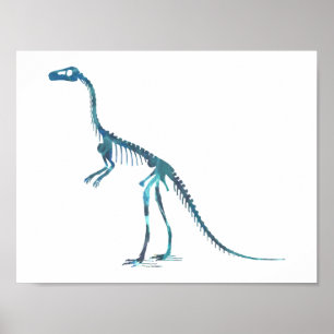 Póster esqueleto do compsognathus