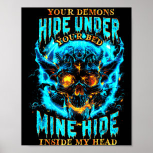 Poster Esqueleto do Coque Desarrumado Bebendo Café Nunca