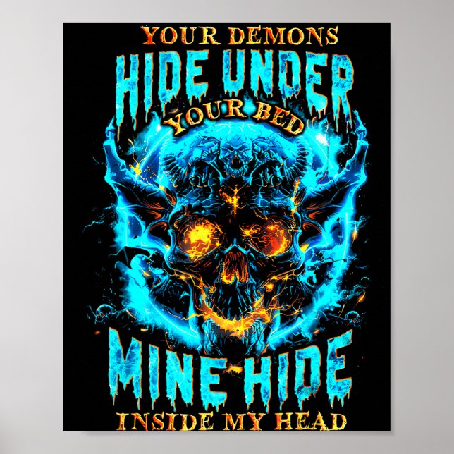 Poster Esqueleto do Coque Desarrumado Bebendo Café Nunca  (Frente)