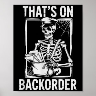 Poster Esqueleto do Dia de as Bruxas engraçado que está n