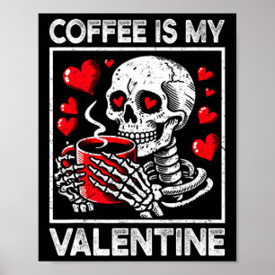 Poster Esqueleto do Dia dos Namorados Café É Meu Namorado