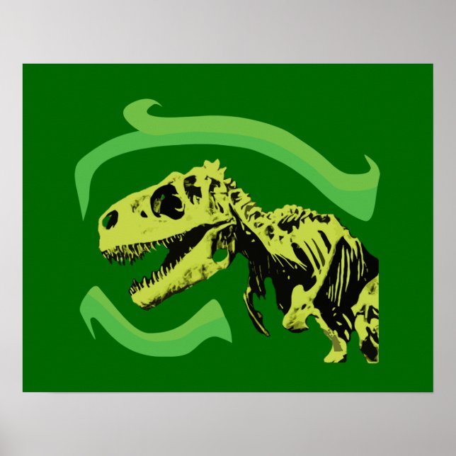Poster Esqueleto do Dinossauro T-Rex (Frente)