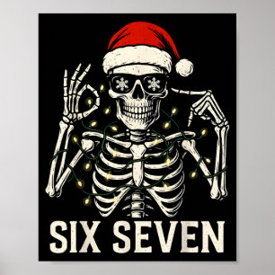Poster Esqueleto do Meme de Natal 67 Com Chapéu de Papai 