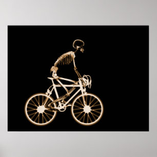 POSTER - ESQUELETO DO RAIO X QUE BIKING A LARANJA