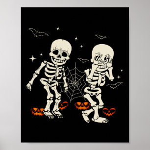 Poster Esqueleto Engraçado Crianças Dançando Griddy Truqu