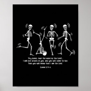 Poster Esqueleto Engraçado Dançando Ossos Secos Vêm Vivos