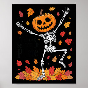 Poster Esqueleto engraçado de Pilates Abóbora Yoga Hallow