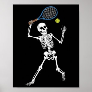 Poster Esqueleto Engraçado Jogando Tênis Amantes Loucos