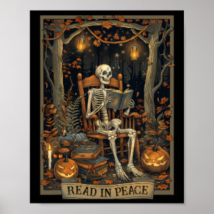 Poster Esqueleto engraçado Leia em Paz Halloween Leia Nne