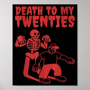 Poster Esqueleto Engraçado Morte Para Citação dos Vinte A