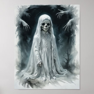 Poster Esqueleto fantasmagórico de criança amaldiçoada