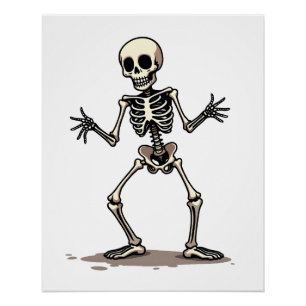 Póster Esqueleto Fazendo o Dab � Camisa de Dança Divertid