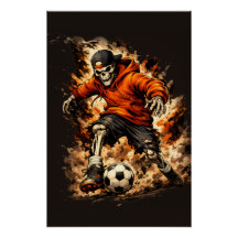 Esqueleto Jogador de Futebol Streetwear Cartoon –