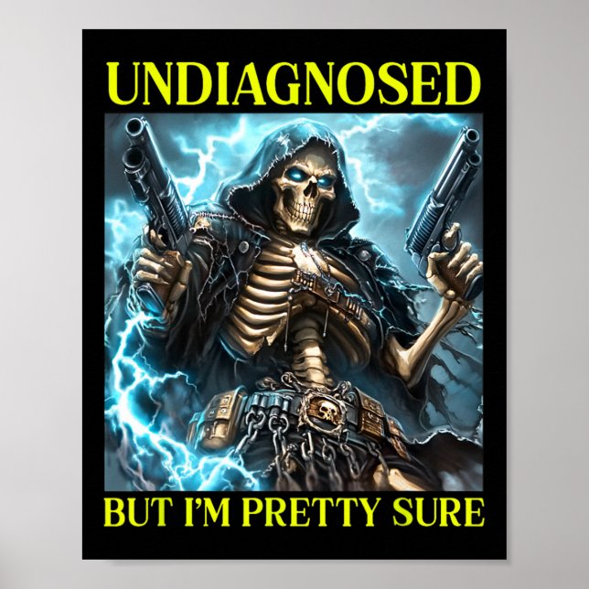 Poster Esqueleto Mau Autismo Brainrot Não Diagnosticado (Frente)
