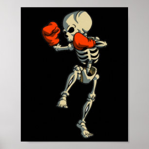 Poster Esqueleto Muay Thai Halloween Kickboxing Mma Lutad