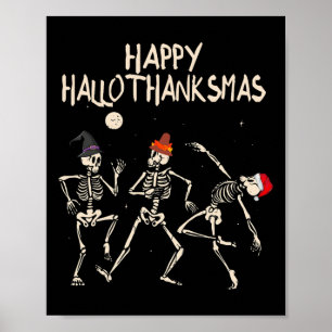 Poster Esqueleto Natal Halloween Dia de Ação de Graças Di