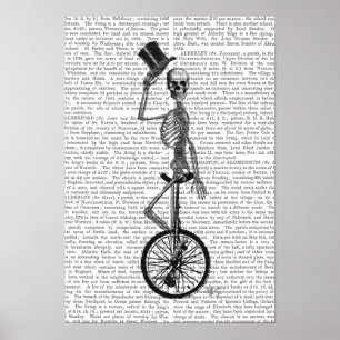 Póster Esqueleto no Unicycle