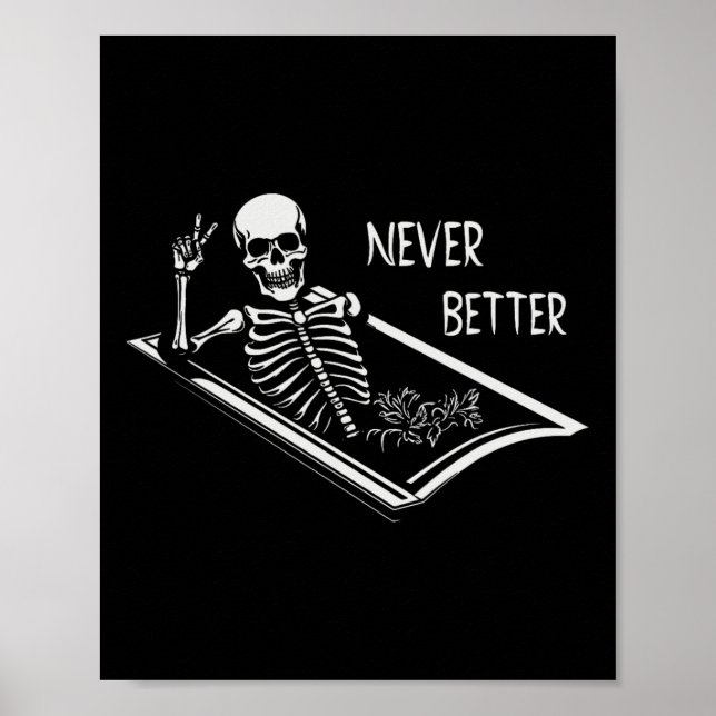 Poster Esqueleto Nunca Melhor Coffin Baixo Sinal Hallow (Frente)