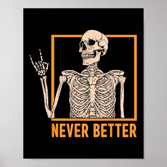 Poster Esqueleto Nunca Melhor Mulheres Esqueleto Hallowee (Frente)