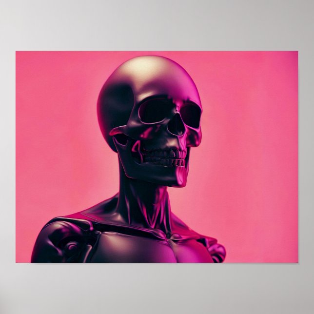 Poster Esqueleto Robô Futurístico (Frente)