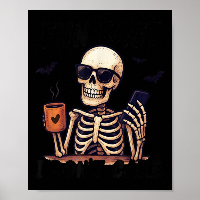 Poster Esqueleto Sarcástico - Halloween - Fato Divertido, (Frente)