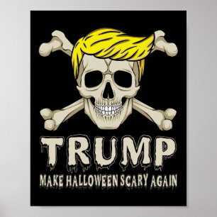 Poster Esqueleto Trump Faça o Halloween Assustador Novame