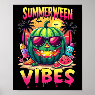 Poster Esqueleto Verão Vibes de Summerween Melancia Jack-