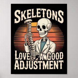 Poster Esqueletos Amam Um Bom Ajuste de Halloween Osteopa