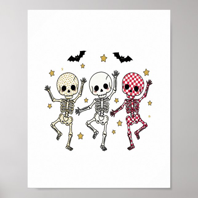 Poster Esqueletos de dança de Halloween (Frente)