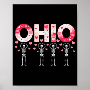 Poster Esqueletos Engraçados de O-h-i-o Ohio no Meio-Oest