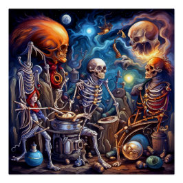 Póster Esqueletos surreais II