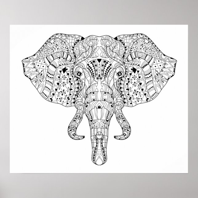 Poster Esquema 2 da porta da cabeça do elefante (Frente)