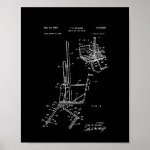 Poster Esquema da Cadeira do Elevador de Esqui 