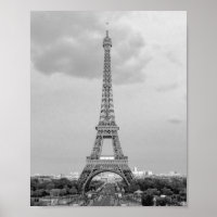 Esquema da Torre Eiffel Preta e Branca